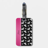 Schwarze Westhochland-weißes Terrier-Namenshunde Gepäckanhänger (Rückseite vertikal)