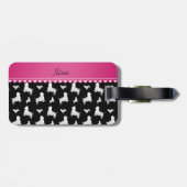 Schwarze Westhochland-weißes Terrier-Namenshunde Gepäckanhänger (Rückseite horizontal)