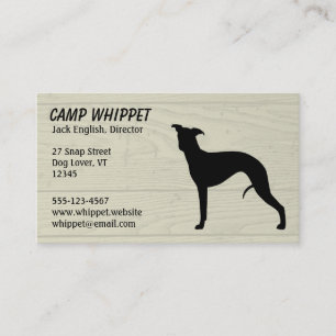 Schwarze Whippet HundeSilhouette-Imitat-Holz-Art Visitenkarte