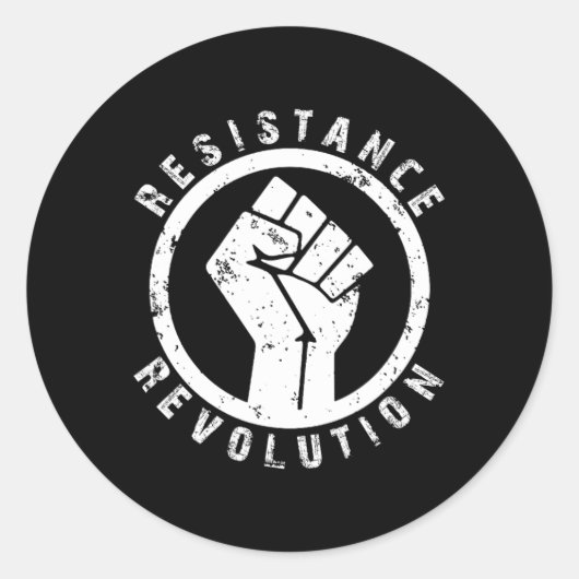 Schwarze Widerstandspenstiche - Faust widersteht K Runder Aufkleber (Vorderseite)