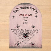 Schwarze Widow Spiders Web Red Tinge Acryleinladungen (Vorderseite)