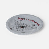 Schwarze Widow Spinnen im Dreieck Rustikal Weiß Pappteller (Schrägansicht)