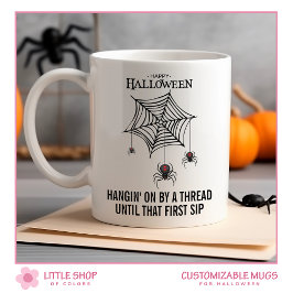 Schwarze Widow Spinnen mit WebHalloween Kaffeetasse