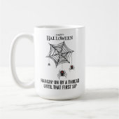 Schwarze Widow Spinnen mit WebHalloween Kaffeetasse (Links)