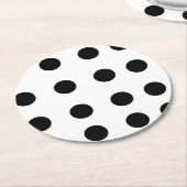 Schwarze Wiederholungspunkte Runder Pappuntersetzer (Angewinkelt)