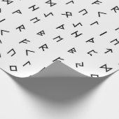 Schwarze Wikingrunden auf weißem Hintergrund Geschenkpapier (Ecke)