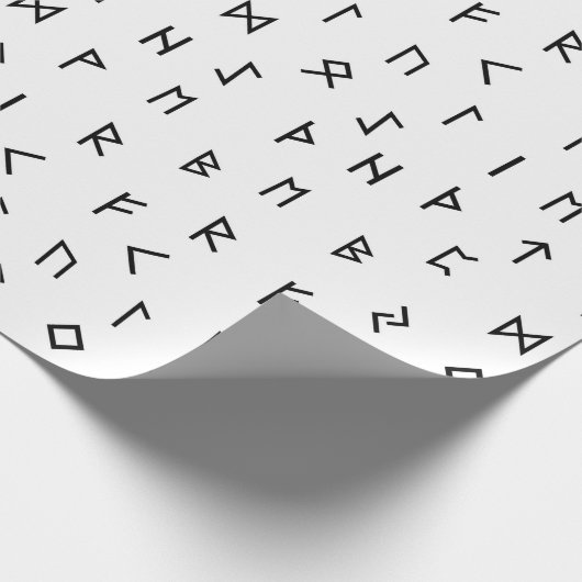 Schwarze Wikingrunden auf weißem Hintergrund Geschenkpapier (Ecke)