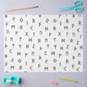 Schwarze Wikingrunden auf weißem Hintergrund Seidenpapier (Basteln)