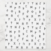 Schwarze WikingRunen Muster Weiß Rückseite Weinetikett (Einzelnes Label)