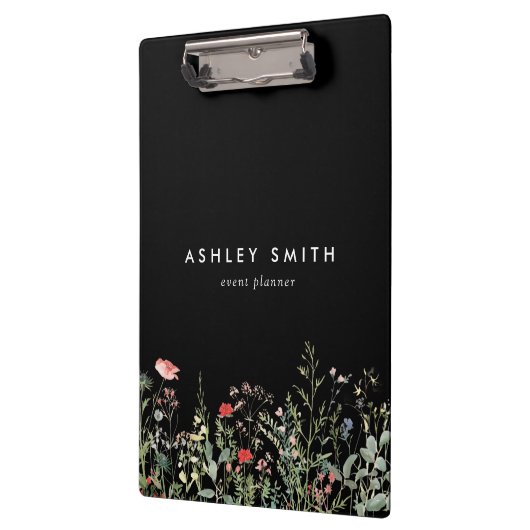 Schwarze Wildblume Klemmbrett (Links)