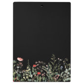 Schwarze Wildblume Klemmbrett (Rückseite)