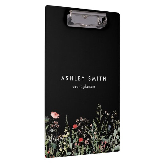 Schwarze Wildblume Klemmbrett (Rechts)