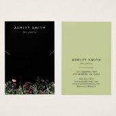 Schwarze Wildblume-Kundenkarte (Vorne & Hinten)