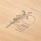 Schwarze Wildblume Moderne Minimalistische Arch-Ho Acryleinladungen (Ablage )