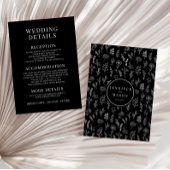 Schwarze Wildblume, rustikale Hochzeitsdetails Begleitkarte