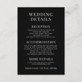 Schwarze Wildblume, rustikale Hochzeitsdetails Begleitkarte (Vorderseite)