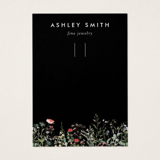 Schwarze Wildblume-Schlüsselanhänger-Grafikkarte (Vorderseite)