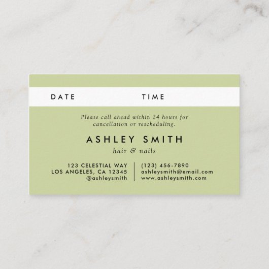 Schwarze Wildblume Terminkarte (Rückseite)