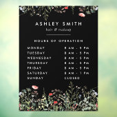 Schwarze Wildblume: Weite Geschäftszeiten Fensteraufkleber (Blatt 3)