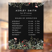 Schwarze Wildblume: Weite Geschäftszeiten Fensteraufkleber (Blatt 2)