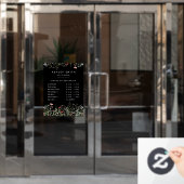 Schwarze Wildblume: Weite Geschäftszeiten Fensteraufkleber (Büro Tür)