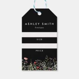 Schwarze Wildblume: Wiese Price-Tag Geschenkanhänger