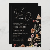 Schwarze Wildblumen, die wir noch immer überprüfen Einladung (Vorne/Hinten)