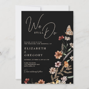 Schwarze Wildblumen, die wir noch immer überprüfen Einladung