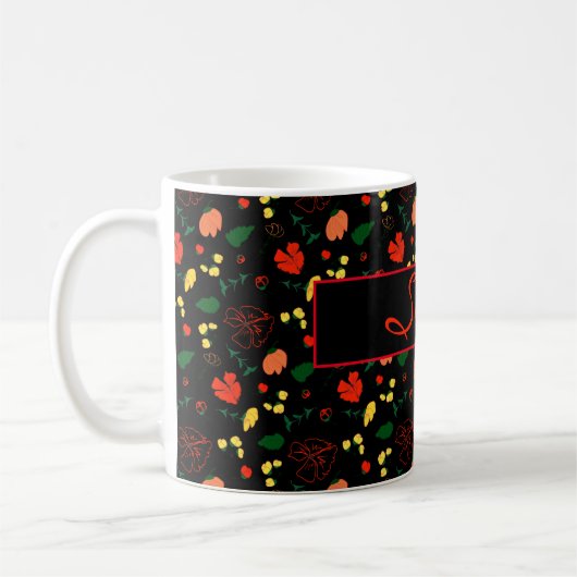 Schwarze Wildblumen Roter Mohnkaffee Tasse (Links)