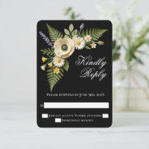 Schwarze Wildblumengarten-Hochzeit