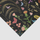 Schwarze WildblumenGewebe Seidenpapier (Detail)