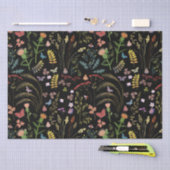 Schwarze WildblumenGewebe Seidenpapier (Handwerk)