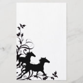 Schwarze Wildpferde Briefpapier (Vorderseite)