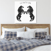 Schwarze Wildpferde - Drucken - Ihr Text Leinwanddruck (Insitu (Schlafzimmer))