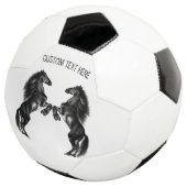 Schwarze Wildpferde - Fügen Sie Ihren Text hinzu Fußball (Dreiviertel)