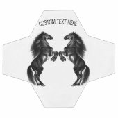 Schwarze Wildpferde - Fügen Sie Ihren Text hinzu Fußball (Flach)