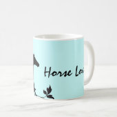 Schwarze Wildpferde Kaffeetasse (VorderseiteRechts)