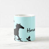 Schwarze Wildpferde Kaffeetasse (Mittel)