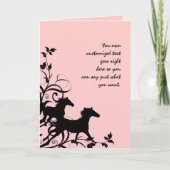 Schwarze Wildpferde Karte (Vorderseite)