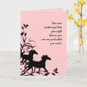 Schwarze Wildpferde Karte (Gelbe Blume)