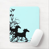 Schwarze Wildpferde Mousepad (Mit Mouse)