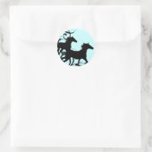Schwarze Wildpferde Runder Aufkleber (Tasche)
