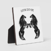 Schwarze Wildpferde - Text hinzufügen / Farbe hinz Fotoplatte (Vorderseite)