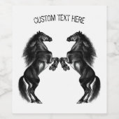 Schwarze Wildpferde - Text hinzufügen / Farbe hinz Weinetikett (Einzelnes Label)