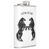 Schwarze Wildpferde - Text hinzufügen / Farben hin Flachmann (Rechts)