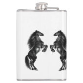 Schwarze Wildpferde - Text hinzufügen / Farben hin Flachmann (Rückseite)