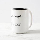 Schwarze Wimpern hallo schön Zweifarbige Tasse (VorderseiteRechts)