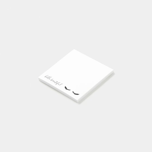 Schwarze Wimpern Post-it Klebezettel (angewinkelt)