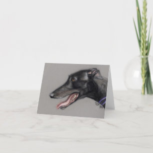 Schwarze Windhund-Hundekunst Notecard Karte