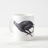 Schwarze Windhund-Hundekunst-Tasse Kaffeetasse (Vorderseite Links)